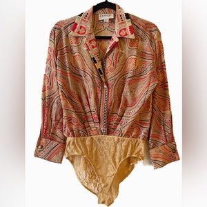 Emanuel Ungaro Vintage Paisley Bodysuit Top